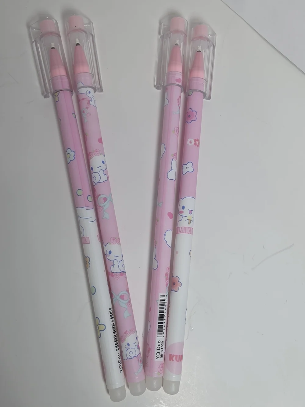 Sanrio Pink Cartoon Erasable Gel Pens Set - Pastel Pink
